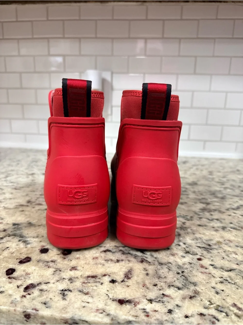 UGG Red Waterproof Chelsea Short Rain Boots